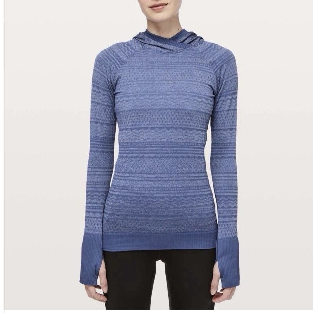 Lululemon Rest Less Hoodie Top Pullover Sweatshirt Gatsby Blue Purple Size S